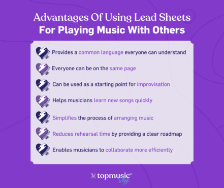 advantages of using lead sheets for playing music with others
